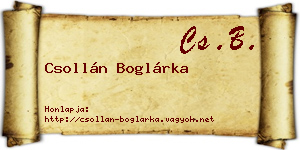 Csollán Boglárka névjegykártya