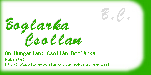 boglarka csollan business card