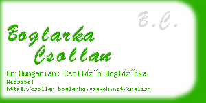 boglarka csollan business card